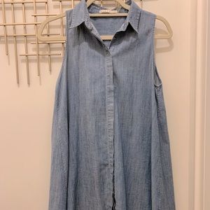 Alice + Olivia Denim Fabric Collared Dress